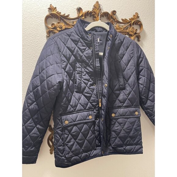 Mango Navy Quilted Fleece Lined Jacket, Boys size 11-12 - Picture 4 of 8